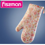Кухонная рукавица Fissman Pink Flower 32см, хлопок с силиконовым покрытием