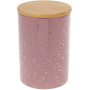 Банка Merceyl «Золотые Капли» 650мл керамическая с бамбуковой крышкой, розовая
