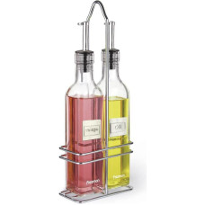 Набор 2 стеклянные бутылки Fissman для масла и уксуса 2х250мл на металлической подставке