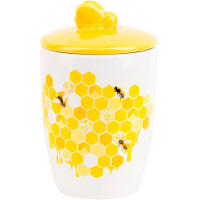 Керамическая банка-медовница "Sweet Honey" 550мл, белая с желтым