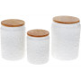 Банка Ceram-Bamboo для сыпучих продуктов 1.1л, белая матовая керамика с бамбуковой крышкой