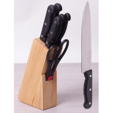 Набор кухонных ножей Kamille Iserlohn 6 ножей на деревянной подставке