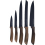Набор кухонных ножей Kamille Oryen Brown 5 ножей на подставке Block