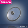 Крышка стеклянная Fissman ARCADES Ø24см с силиконовым ободом (серый мрамор)