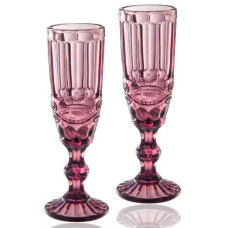 Набор 6 бокалов для шампанского Elodia Винтаж 180мл, розовое стекло