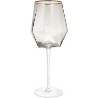 Набор 4 фужера Clio бокалы для вина 670мл, дымчатое стекло с золотым кантом