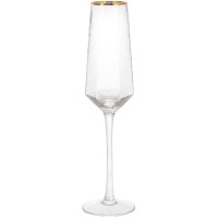 Набор 4 фужера Monaco Ice бокалы для шампанского 200мл, стекло с золотым кантом