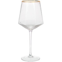 Набор 4 фужера Monaco Ice бокалы для вина 570мл, стекло с золотым кантом
