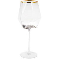 Набор 4 фужера Celine бокалы для вина 650мл, стекло с золотым кантом