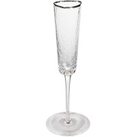 Набор 4 фужера Monaco Ice бокалы для шампанского 165мл, стекло с серебряным кантом