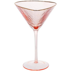 Набор 4 фужера Diva Pink бокалы для мартини 190мл, розовый с золотым кантом