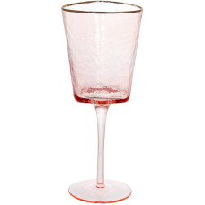 Набор 4 фужера Diva Pink бокалы для вина 400мл, розовый с золотым кантом