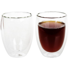 Набор 2 стакана Lorenza 350мл с двойными стенками, стеклянные термостаканы