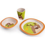Набор детский 3 предмета Fissman "Олененок", тарелка, пиала и стакан, бамбуковое волокно