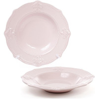 Набор 6 суповых тарелок Leeds Королевская Лилия Ø22.8см, розовые