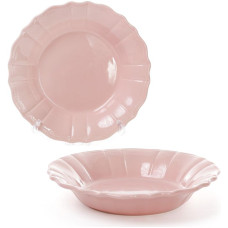 Набор 6 глубоких тарелок Leeds Ceramics SUN ?23см, каменная керамика (розовые)