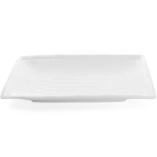 Набор 2 прямоугольные тарелки "White City Бамбук" 36х21см для суши (белый фарфор)