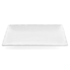 Набор 4 прямоугольные тарелки "White City Бамбук" 25х15см для суши (белый фарфор)