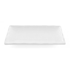 Набор 6 прямоугольных тарелок "White City Бамбук" 20х13см для суши (белый фарфор)