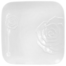 Набор 2 фарфоровые подставные тарелки "White Rose" 30x30см (белый фарфор)