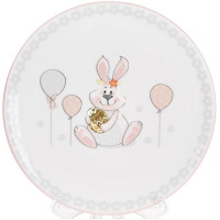 Тарелка керамическая "Веселый кролик" с золотым яйцом ?17см