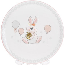 Тарелка керамическая "Веселый кролик" с золотым яйцом ?17см