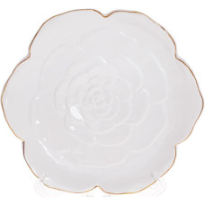 Набор 4 керамических тарелки "Rose" 23х21.5х3см, белый с золотом