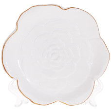 Набор 6 керамических тарелок "Rose" 16х15.5х2.5см, белый с золотом