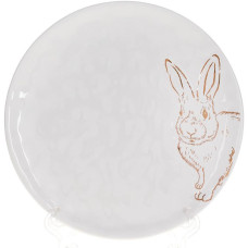 Набор 4 керамических тарелки "Bunny" 21х21х2см, белый с золотом