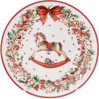 Тарелка обеденная "Рождественская фантазия" Ø26м, фарфоровая