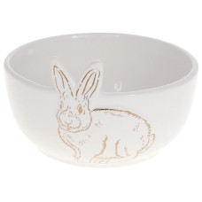 Набор 2 керамических пиалы "Bunny" Ø12.5см, белый с золотом