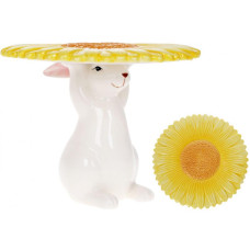 Подставка для торта "Милый Кролик" Ø18см, керамика, жёлтый
