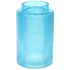 Ваза декоративная Ancient Glass "Прозрачная Лазурь" 20х12см, ярко-голубое стекло