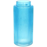 Ваза декоративная Ancient Glass "Прозрачная Лазурь" 25х12см, ярко-голубое стекло