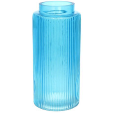 Ваза декоративная Ancient Glass "Прозрачная Лазурь" 25х12см, ярко-голубое стекло