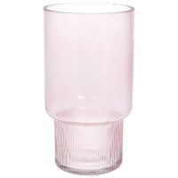 Ваза декоративная Ancient Glass "Фуджи" 25.5х14см, стекло, светло-розовый