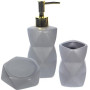 Набор аксессуаров Anemone "Grey" для ванной комнаты: дозатор, мыльница и стакан