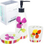 Набор аксессуаров Anemone "Flowers" для ванной комнаты: дозатор, мыльница и стакан