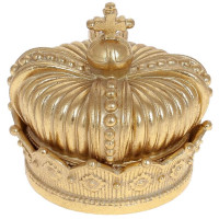 Шкатулка декоративная "Adeola Корона" 11.5х11.5х11см, полистоун, цвет - золото