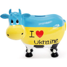 Копилка-коровка "I love Ukraine" 21.5х12.5х19см керамическая