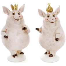 Набор 2 декоративных фигурки "Королевские свинки" 9х9х17см