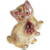 Декоративная статуэтка "Кошечка на маскараде" 13х10.5х16см, в красной маске
