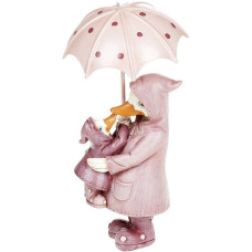 Декоративная статуэтка "Утка с утенком" 7.5х6.5х14см, полистоун, розовый
