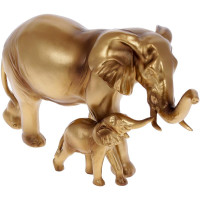 Декоративная статуэтка "Слоны" 17х12.5х29см полистоун, бронза