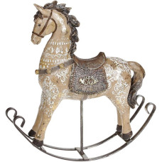 Декоративная статуэтка-качалка "Лошадка" 23х6х24см, полистоун, коричневая с золотом
