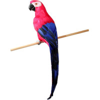 Декоративная игрушка "Попугай" 70см, малиновый с синим