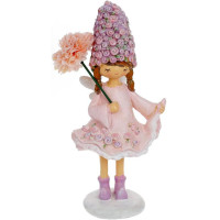 Декоративная статуэтка "Девочка-Роза" 10х8х21.5см, полистоун, нежный розовый