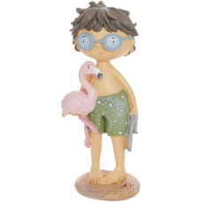 Декоративная статуэтка "Мальчик с Фламинго" 7.5х6.5х18см, полистоун