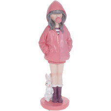 Декоративная статуэтка "Девочка с Кроликом" 7.5х9х26см, полистоун, розовый