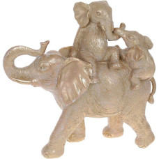 Декоративная статуэтка "Слониха с детьми" 32х13.5х29.5см, полистоун, золото